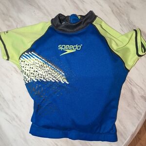Speedo Blue and Green Rashguard Athletic Swimwear/Life vest